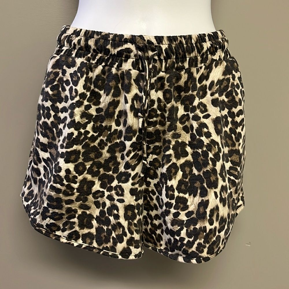 Promesa Animal Print Lounge Shorts with Elastic Waistband and Pockets- Medium